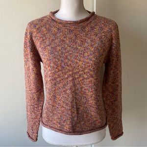 Vintage Sweater Size Medium Petite PM Marc Allan Roll Neck 70’s 80’s Colorful